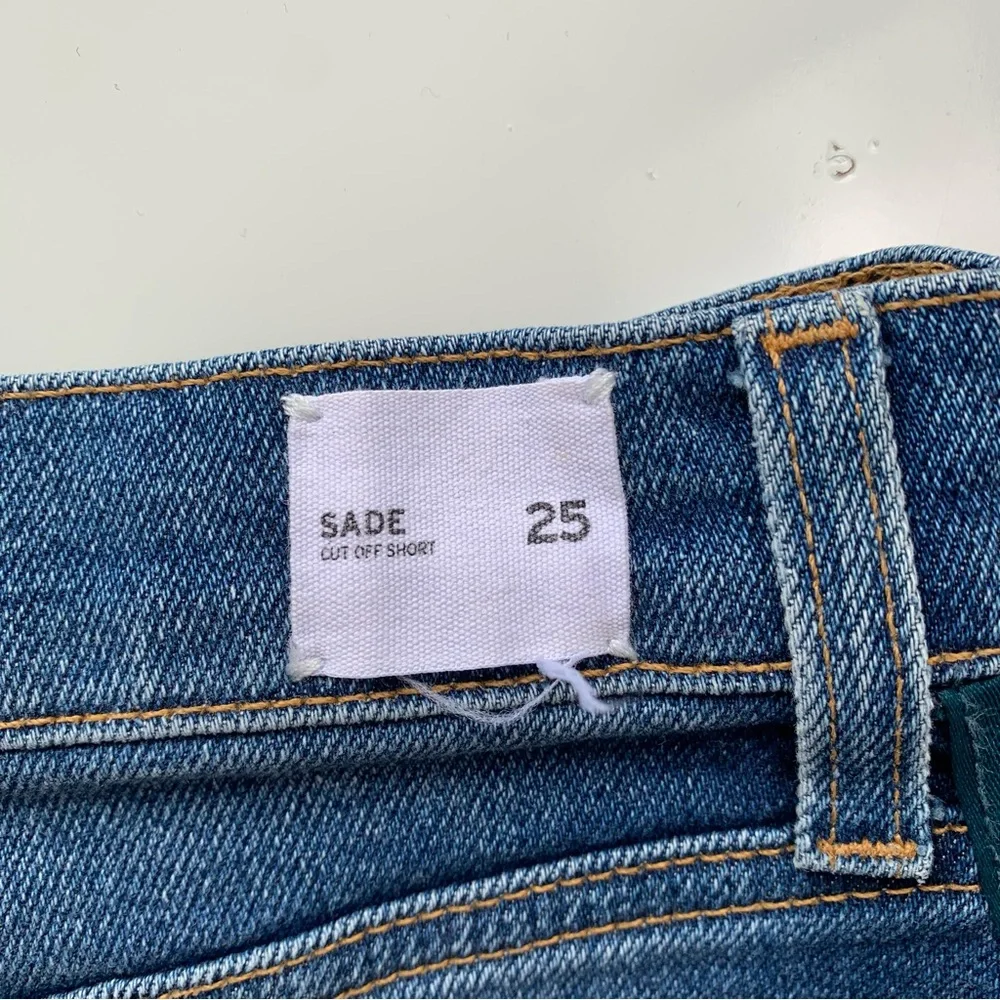 Hudson Sade Cut Off Jean Shorts 25 Blue Striped - Picture 5 of 11
